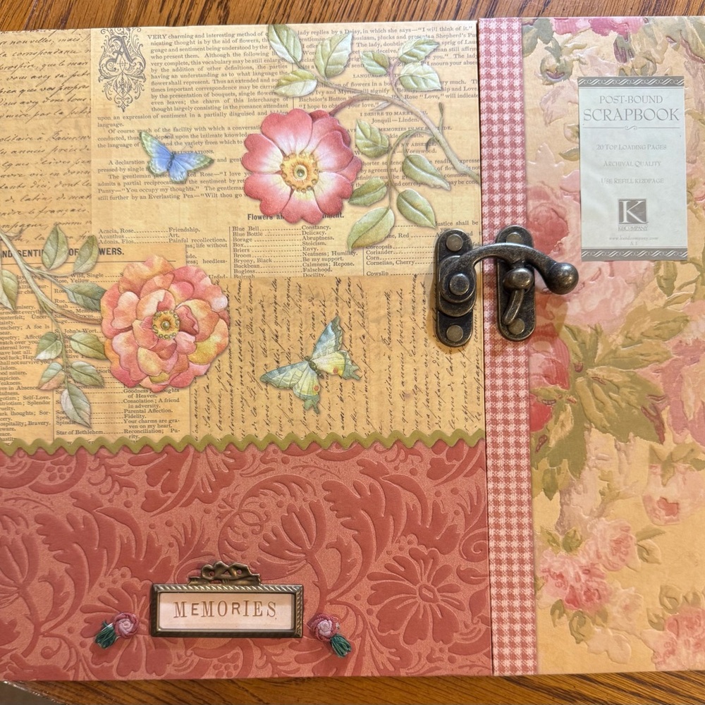 Floral Scrapbook with Metal Clasp